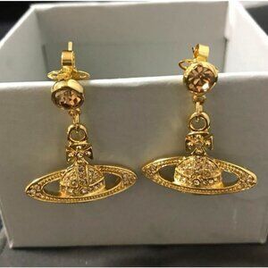 Vivienne Westwood Mini bas Relief Earrings Gold Accessory Vivie with drawstring